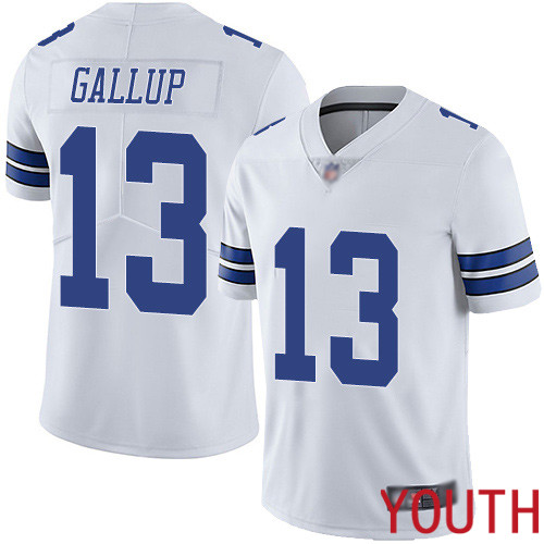 Youth Dallas Cowboys Limited White Michael Gallup Road #13 Vapor Untouchable NFL Jersey->youth nfl jersey->Youth Jersey